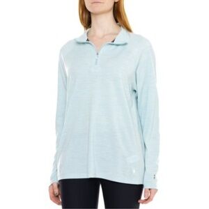 NWT Smartwool Women’s Merino 250 Base Layer 1/4 Zip Blue Bleached Aqua Sz M
